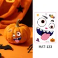 Halloween pumpkin face temporary tattoo stickers matte water transfer spooky party decor items. - Pumpkin Ghost Face Style (MAT-123) / 80*115mm