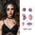 Αυτοκόλλητα προσωρινού τατουάζ Halloween αδιάβροχα ψεύτικα σημάδια μακιγιάζ πάρτι! - Моτίβο Ουλής MAT-103 / 120X76mm
