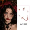 Halloween adesivi temporanei per tatuaggi di cicatrici realistiche trucco viso opaco - Stile Cicatrice da Sutura con Fessura (MAT-085) / 1 Foglio