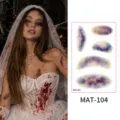 Ματ προσωρινά τατουάζ Halloween ρεαλιστικές ουλές αδιάβροχα αυτοκόλλητα μακιγιάζ. - Моτίβο Ουλής MAT-104 / 120X76mm