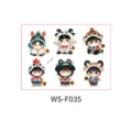 Chinese zodiac cartoon stickers for baby full moon celebration and egg decoration, cute set. - Cartoon Zodiac Pattern (WS-F035) / 110x150mm