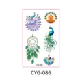 Mattes temporäres Tattoo mit Pfauenfedern und Diwali Elementen für Party Dekor neu. - Traumfänger-Pfau-Stil (CYG-086) / 120*76mm