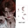 Halloween adesivi per tatuaggi con cicatrici realistici impermeabili opachi orrore viso - Stile Effetti Speciali Modello Maschile (MAT-087) / 1 Foglio