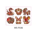 Chinese zodiac animal transfer stickers set for eggs and baby party decoration items sku - Cartoon Zodiac Pattern (WS-F036) / 110x150mm