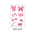 Feuille de tatouage temporaire nœud rose pour femme, joli design d'art corporel quotidien. - Ruban rose WS-A135 / 120*76mm