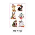 Weihnachten Haustier temporäre Tattoos Aufkleber süße Hund Katze dekorative Sticker - Realistischer Samojedenstil (WS-A419) / 120*76mm