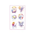 Watercolor animal temporary tattoo sticker set with 6 cute designs for kids party fun. - Style YG-110