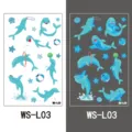Blue luminous dolphin tattoo stickers kids waterproof glowing cartoon sea animal sticker sheet - Dolphin Style (WS-L03)