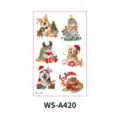 Weihnachtliche Haustier temporäre Tattoo Aufkleber, süße Katze Hund festliche Sticker Bogen. - Realistischer Husky-Stil (WS-A420) / 120*76mm