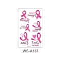 Stickers tatouage temporaire ruban rose, design sensibilisation cancer sein, sûr et facile. - Ruban rose WS-A137 / 120*76mm