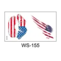Independence day temporary tattoo American flag lip design waterproof body art sticker sheet - WS-155 Style