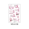 Ruban rose autocollant de tatouage temporaire sensibilisation au cancer du sein art - Ruban rose WS-A138 / 120*76mm
