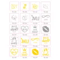 Gouden tijdelijke tatoeage sticker set variant met stijlvolle bruiloft en feest ontwerpen. - Metalen Goud Zilver Gemengde Stijlen / 20 Vel Set (TJ-129-148)