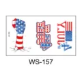 Independence Day temporary tattoo sticker with American flag and patriotic fist design. - WS-157 Style