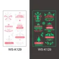 Christmas luminous temporary tattoo stickers with cute cartoon snowflake and deer designs for kids. - Christmas WS-K129