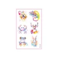 Foglio di adesivi per tatuaggi temporanei di animali acquerello carini per feste di bambini. - Stile YG-113