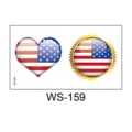 US flag temporary tattoo sticker, heart and round badge design, waterproof face decor. - WS-159 Style