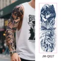 Herbal juice temporary full arm tattoo sticker, waterproof long lasting wolf centaur design. - Wolf Female Centaur (JM-Q027) / 170*480mm