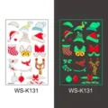 Christmas glow temporary tattoo stickers for kids waterproof cartoon face body decal sheet - Christmas WS-K131