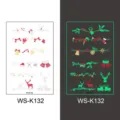 Christmas glow in the dark temporary tattoo stickers for kids, waterproof cartoon face decals. - Christmas WS-K132