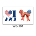 American Independence Day temporary tattoo sticker, patriotic heart flag bow for body art. - WS-161 Style