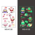 Christmas glow in the dark temporary tattoo stickers for kids cartoon Santa waterproof - Christmas WS-K135