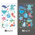 Blue luminous cartoon kids temporary tattoo sticker ocean animal waterproof body art decor - Marine Animals Style (WS-L11)