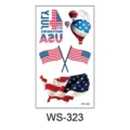 Independence day temporary tattoo sticker waterproof face body patriotic flag decal design - WS-323 Style