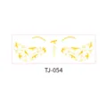 Gold foil face tattoo sticker variant TJ-054, waterproof temporary makeup sticker for party. - Swallow Flowers (TJ-054) / 156*54mm