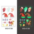 Christmas luminous temporary tattoo stickers for kids, cute cartoon Santa glow stickers. - Christmas WS-K136