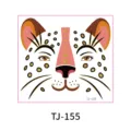 Cute gold foil leopard face tattoo sticker for children party makeup facial decoration fun - Leopard Pattern (TJ-155) / 1 Sheet