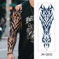 Herbal juice temporary full arm tattoo sticker long lasting waterproof tribal design - Tribal Totem Geometric (JM-Q032) / 170*480mm