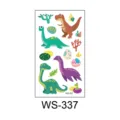 Waterproof cartoon dinosaur temporary tattoo stickers for kids cute animal dinosaur body art design - Dinosaur WS-337 / 60*105mm
