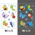 Kids blue luminous tattoo stickers, cute cartoon insect waterproof temporary tattoos for party. - Insect Style (WS-L15)