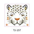 Kids golden leopard face temporary tattoo sticker for cute party makeup decoration - Leopard Pattern (TJ-157) / 1 Sheet
