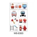 Kids firefighter temporary tattoo sticker waterproof cute cartoon rescue vehicle body art decor - Firefighter Style (WS-E003)