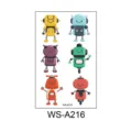 Kids cartoon robot temporary tattoo stickers set for holiday party birthday rewards - Robot WS-A216 / 120x76mm