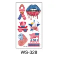 Waterproof temporary tattoo sticker with American flag and patriotic design for Independence Day celebration. - WS-328 Style