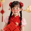 2026 Chinese New Year Kids Face Tattoo Sticker Festive Party Makeup Red Decals 1pc - New Year Chinese Knot Element (SP-016)
