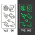 Leuchtende temporäre Tattoos Aufkleber wasserdicht im Dunkeln leuchtende Body Art Party Festival - WS166 Stil / 105*60mm