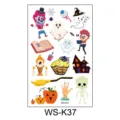 Halloween cartoon temporary tattoo stickers waterproof cute pumpkin ghost kids party props decal. - Pumpkin Clown Style (WS-K37)