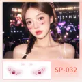 Cute makeup face decorative stickers, pink headphone and music note temporary tattoos for parties. - Music Festival Face Sticker (SP-032)