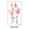 Waterproof pink cherry blossom temporary tattoo sticker, cute floral body art for women. - Cherry Blossom (WMA003)