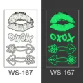 Leuchtendes temporäres Tattoo-Aufkleber mit Lippen und Pfeilen Design Modell WS-167 - WS167 Stil / 105*60mm