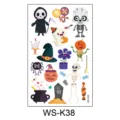Halloween cartoon temporary tattoo stickers waterproof cute pumpkin skeleton ghost designs for kids - Skeleton Pumpkin Style (WS-K38)