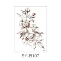 Temporary tattoo sticker featuring elegant sketch floral rose design for body art decoration. - Black and White Floral Sketch Style (SYB107) / 150x210MM