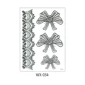 Lace border and bow knot temporary tattoo sticker sheet, black pattern skin art accessory. - Mandala Tattoo Style (WX-034)