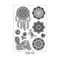 Temporary tattoo sticker sheet featuring mandala henna lace and dreamcatcher designs black ink - Mandala Tattoo Style (SYB-157)