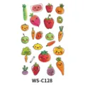 Cute cartoon fruit vegetable temporary tattoo sticker for kids party waterproof body art. - Cute Smiley Fruit Vegetable Strawberry Style (WS-C128)