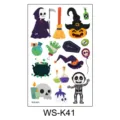Halloween temporary cartoon tattoo stickers waterproof pumpkin witch kids party dress up props. - Grim Reaper Pumpkin Style (WS-K41)
